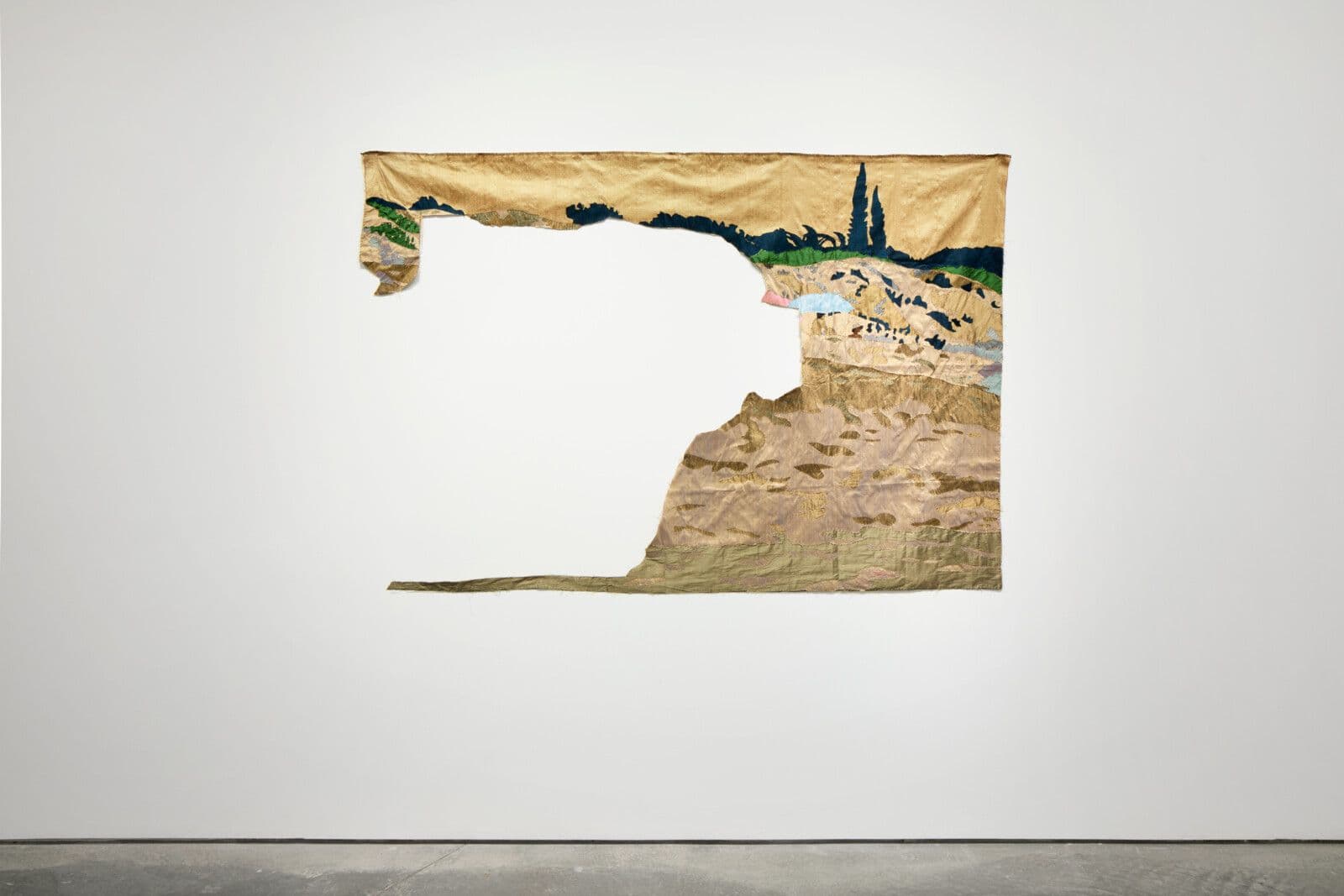 Billie Zangewa: Field of Dreams installed at SITE SANTA FE, photo by Byron Flesher