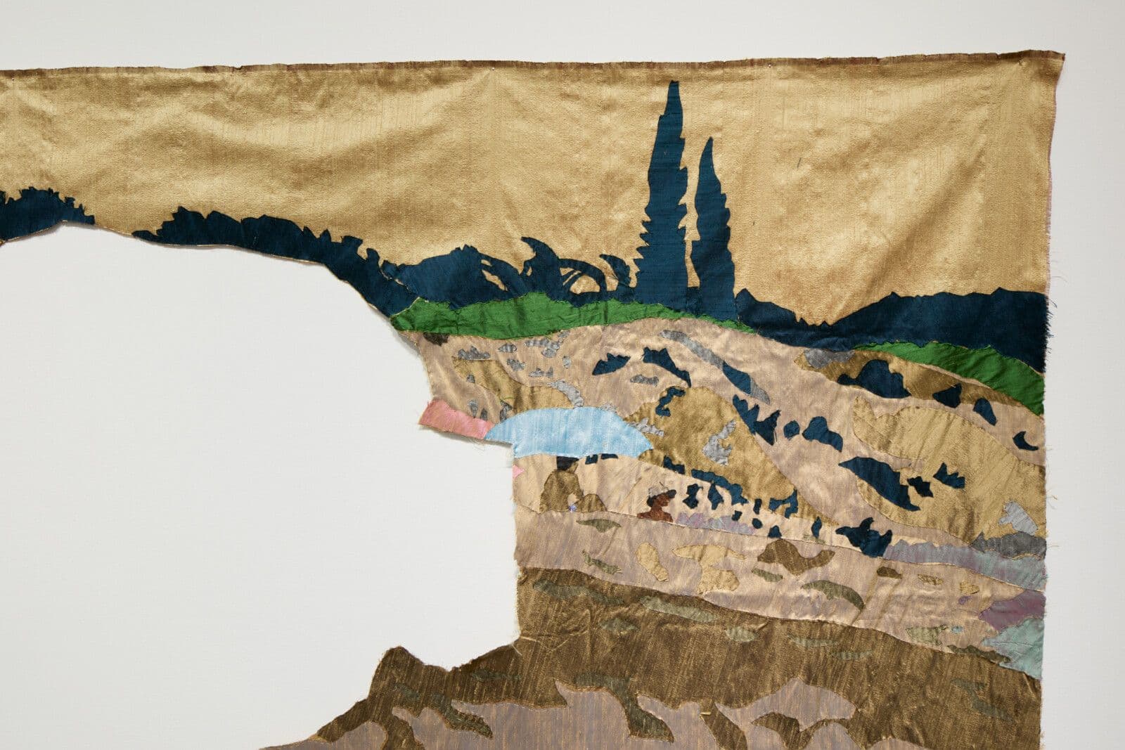 Billie Zangewa: Field of Dreams installed at SITE SANTA FE, photo by Byron Flesher